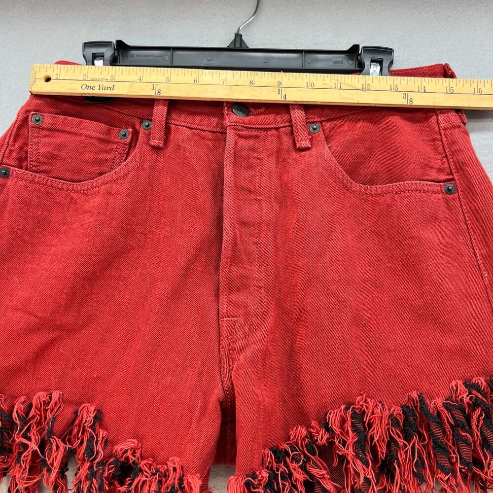 Levi's 501XX Women's Denim Shorts Size W33 Custom Cutoff Fringe Summer Must Have - Picture 10 of 14
